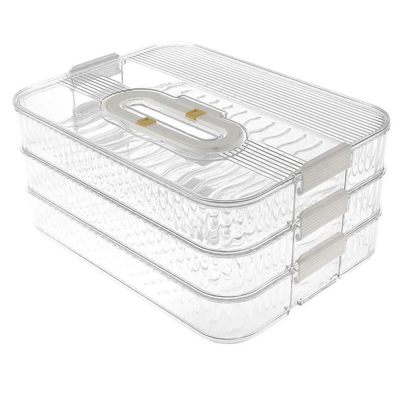 3 Layer Lunch Meat Container for Refrigerator Organizing Bacon Storage Container Refrigerator Food