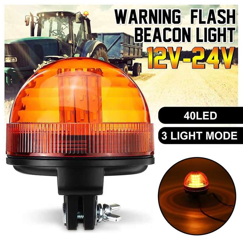 3 Modes 12V-24V 40 LED Car Rotating Flashing Beacon Light Flexible Warning Light Emergency Lamps Tra