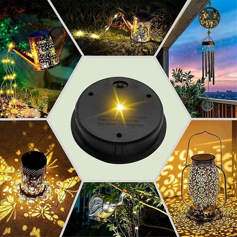 3 Pack Big Solar Light Replacement Top for Outdoor Hanging Lanterns, More Powerful More Energy Effic
