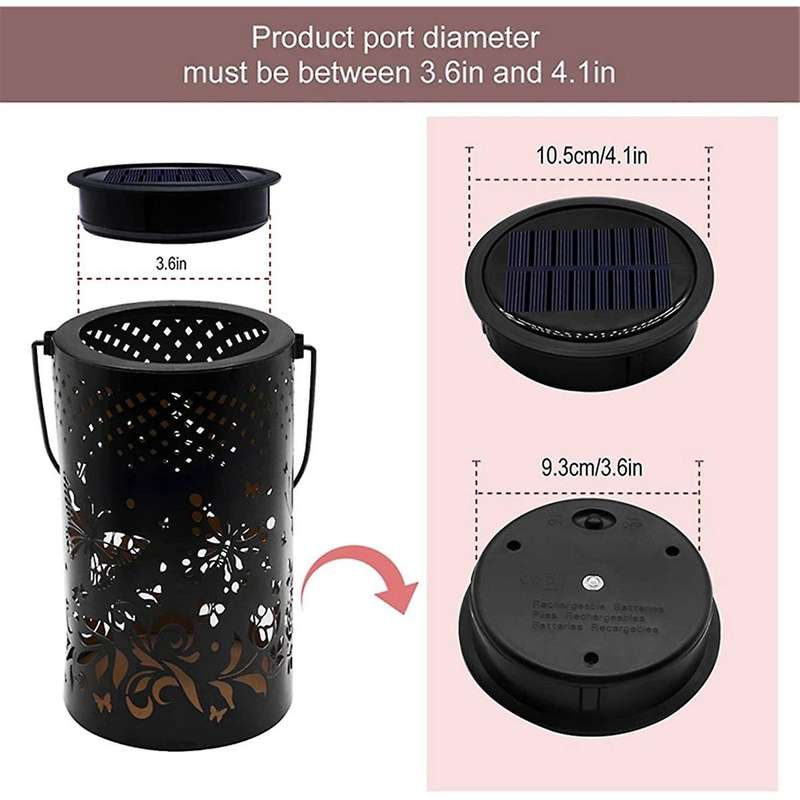 3 Pack Big Solar Light Replacement Top for Outdoor Hanging Lanterns, More Powerful More Energy Effic