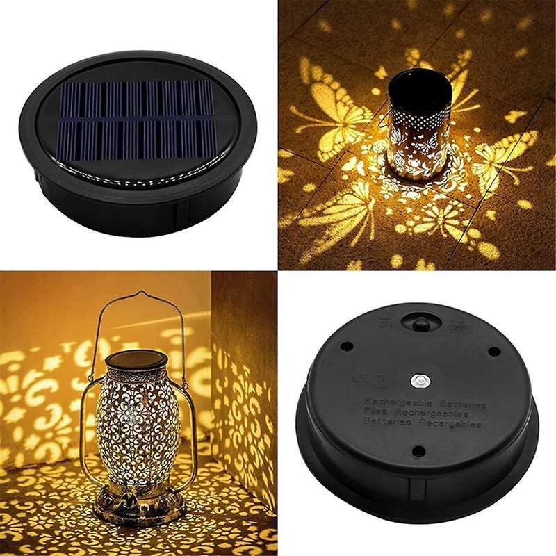 3 Pack Big Solar Light Replacement Top for Outdoor Hanging Lanterns, More Powerful More Energy Effic
