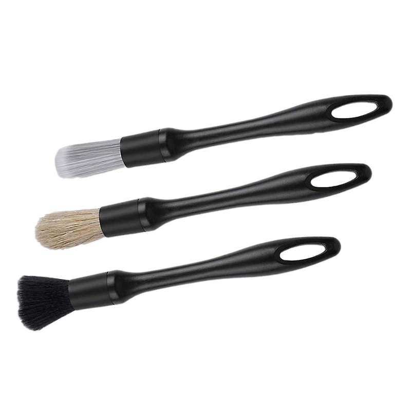 3 Pack Car Detailing Brush Kit Auto Detail Brush Set Automotive Interior Exterior Microfiber Detaili