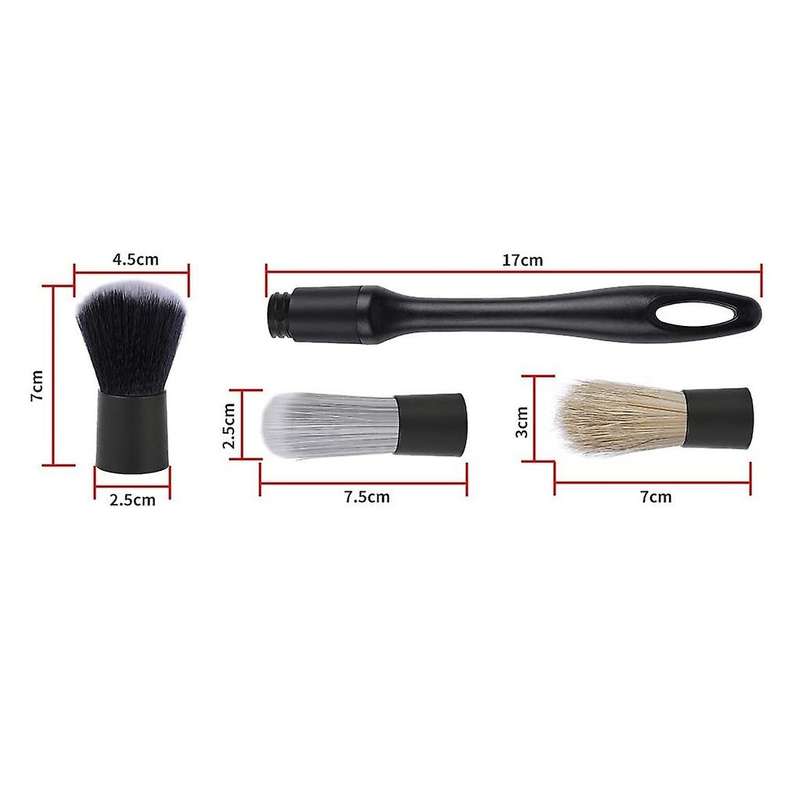 3 Pack Car Detailing Brush Kit Auto Detail Brush Set Automotive Interior Exterior Microfiber Detaili