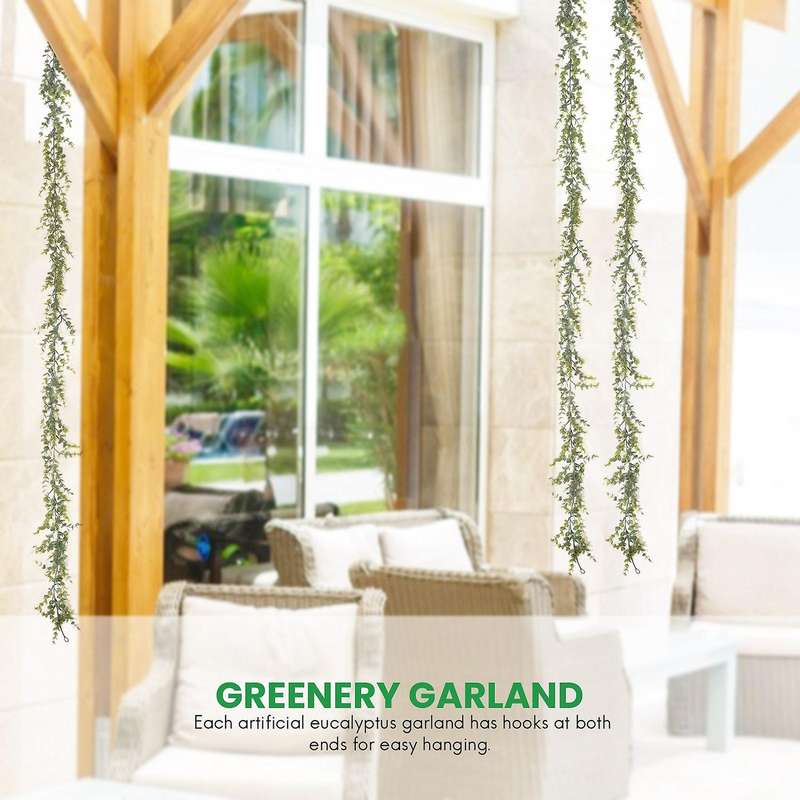 3 Pack Artificial Garland, Artificial Vines Faux Eucalyptus Greenery Garland Wedding Backdrop Arch