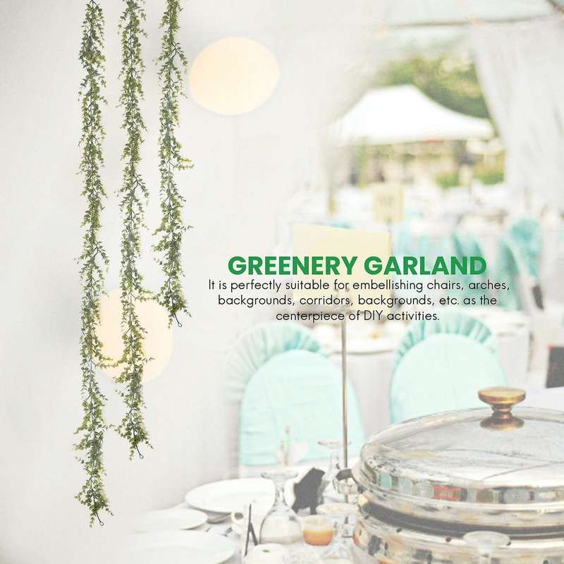 3 Pack Artificial Garland, Artificial Vines Faux Eucalyptus Greenery Garland Wedding Backdrop Arch