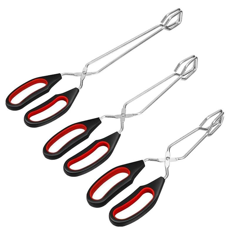 3 Pack Cooking Scissor Tongs Kitchen Baking Bread Food Tong Barbecue Grilling Tongs