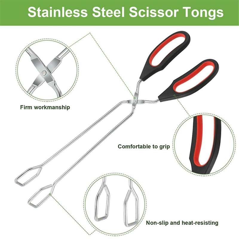 3 Pack Cooking Scissor Tongs Kitchen Baking Bread Food Tong Barbecue Grilling Tongs