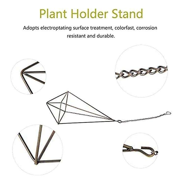 3 Pack Hanging Air Plant Holder Geometric Planter Air Plant Rack Tillandsia Hanger with Chain for H