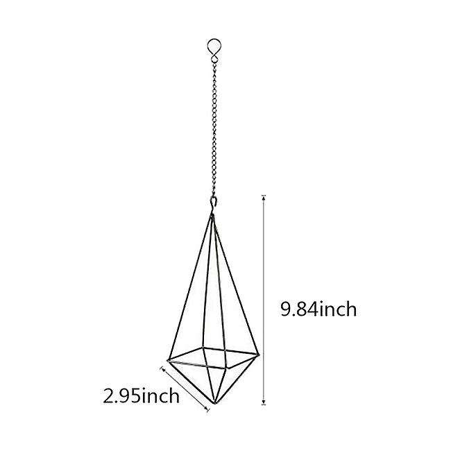 3 Pack Hanging Air Plant Holder Geometric Planter Air Plant Rack Tillandsia Hanger with Chain for H