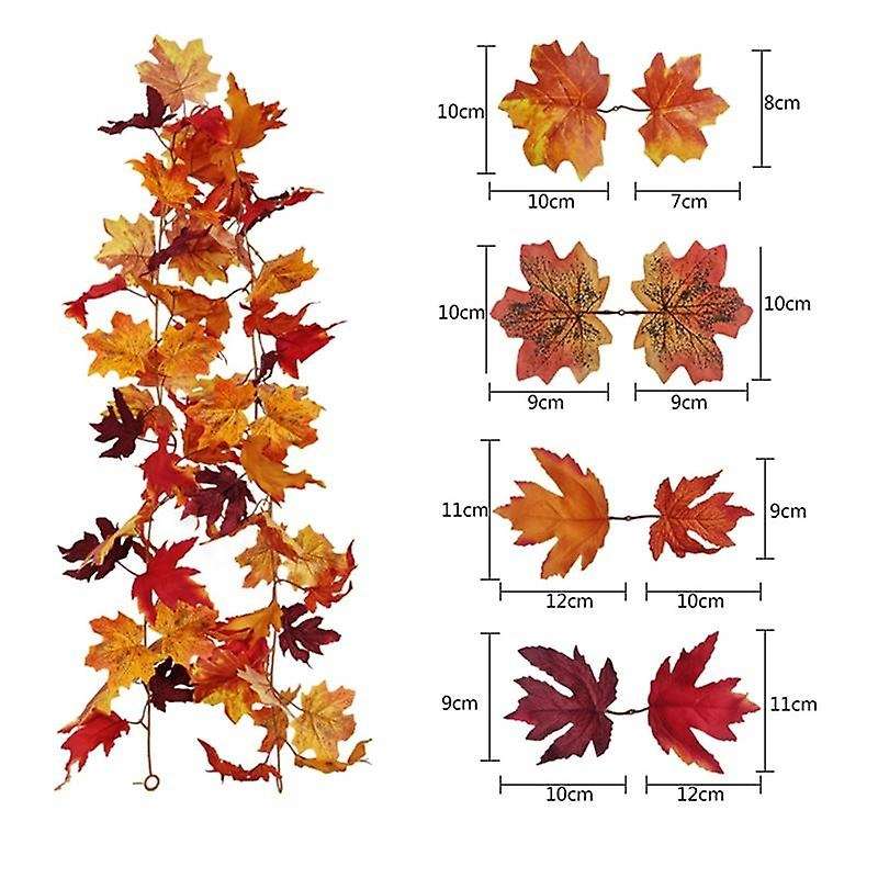 3 Pack Fall Leaf Garland 5.7ft/piece Artificial Autumn Leaves Garland