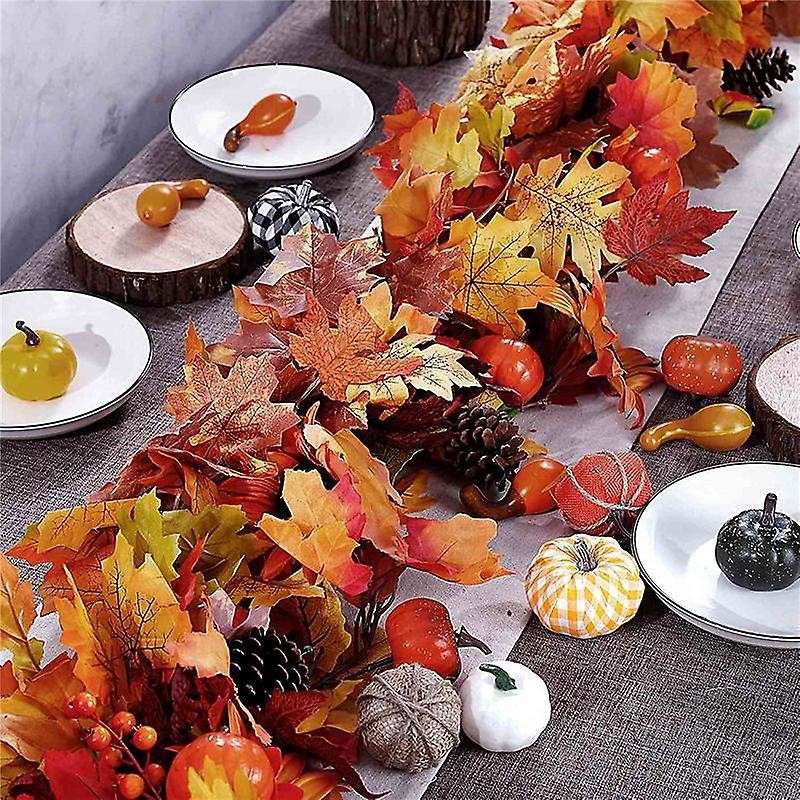 3 Pack Fall Leaf Garland 5.7ft/piece Artificial Autumn Leaves Garland
