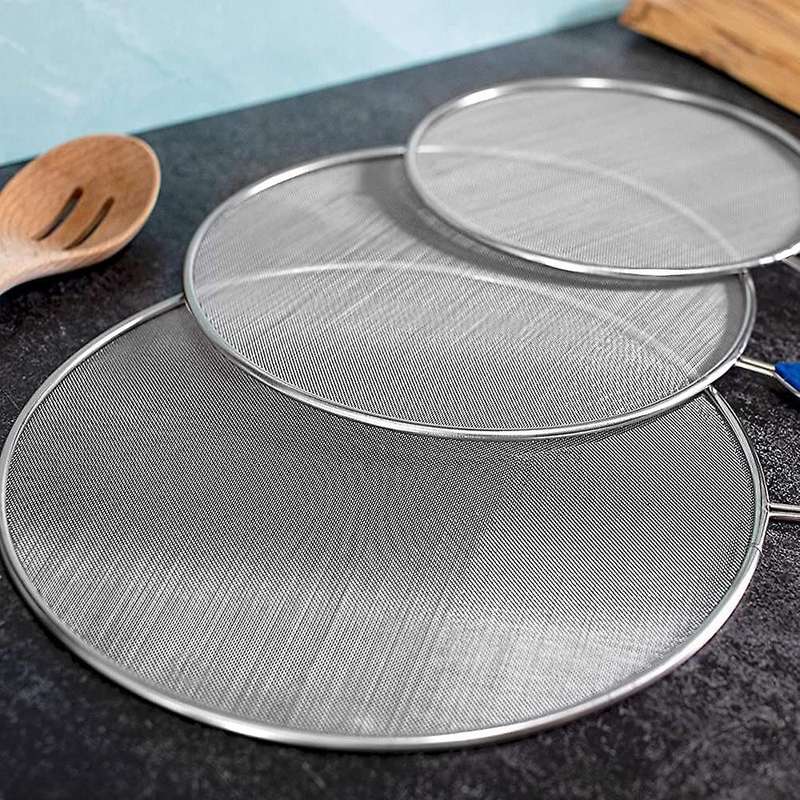 3 Pack Grease Splatter Screen for Frying Pan Cooking,Stainless Steel Guard,Hot Oil Shield to Stop Pr