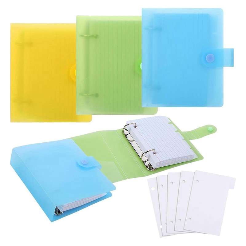 3 Pack Index Card Binder with Dividers, 60 Sheet Each, 3x5 Index Card Holder Index Card Organizer Bi
