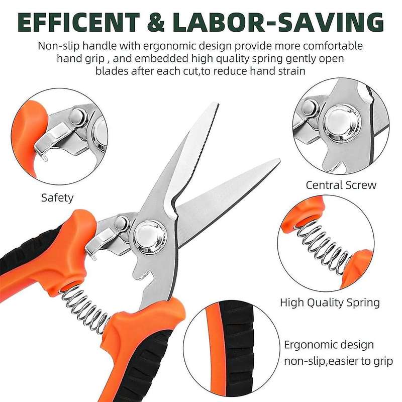 3 Pack Garden Pruning Shears, Stainless Steel Garden Shears, Gardening Shears, Gardening Scissors, G