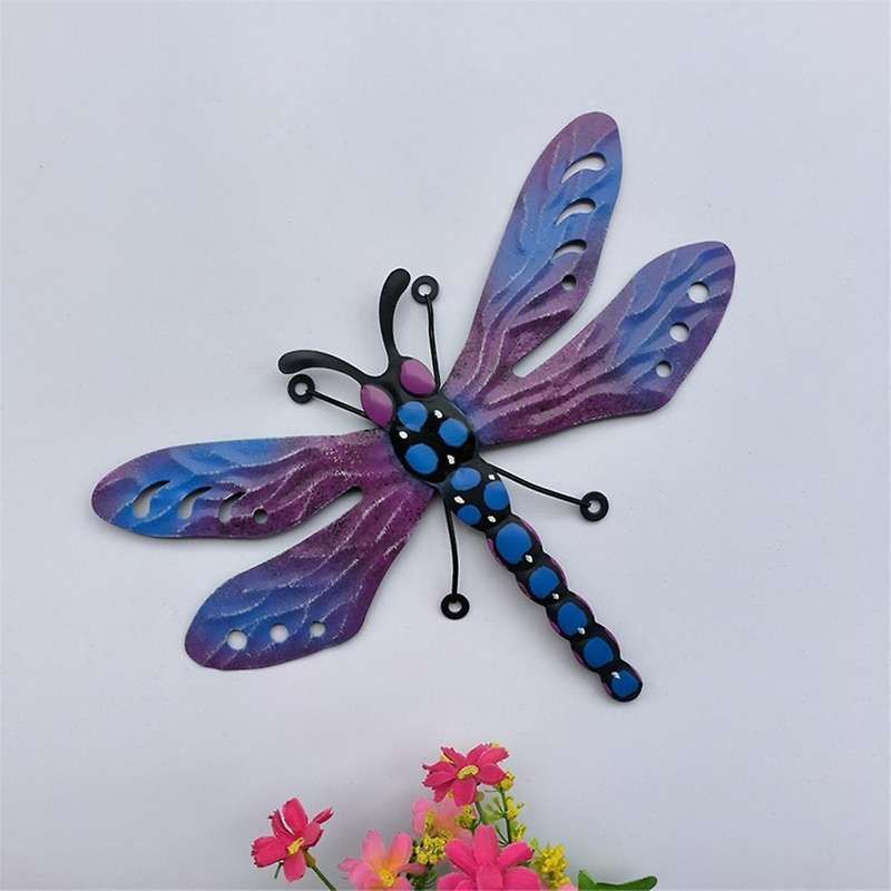 3 Pack Metal Dragonfly Wall Decor, 3d Colorful Dragonfly Wall Art Sculpture Insect Outdoor Indoor De