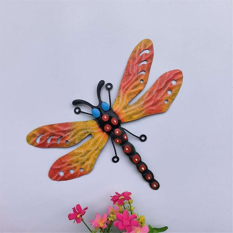 3 Pack Metal Dragonfly Wall Decor, 3d Colorful Dragonfly Wall Art Sculpture Insect Outdoor Indoor De