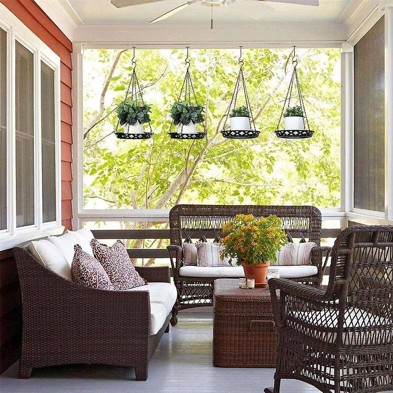3 Pack Plant Hanger, 12 Inch Metal Hanging Planter for Indoor Outdoor Plants, Decorative Hanging Pla