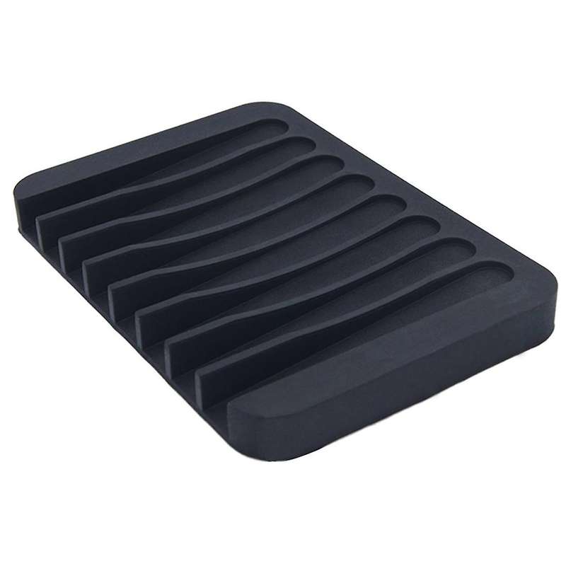 3 Pack Silicone Shower Soap Dish Set, Soap Saver Holder, Concave Black