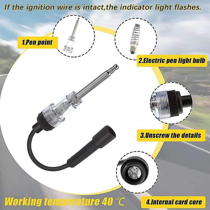 3 Pack Spark Plug Tester Engine Ignition Tester Straight Boot Ignition Tester for Automotive Car Law