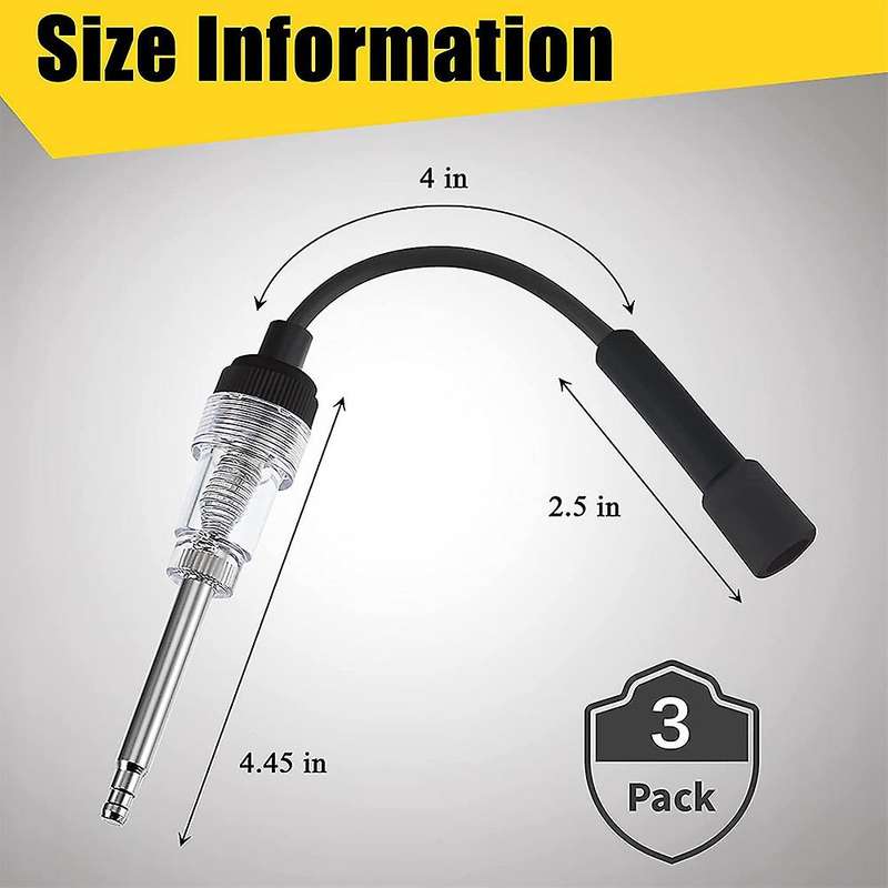 3 Pack Spark Plug Tester Engine Ignition Tester Straight Boot Ignition Tester for Automotive Car Law
