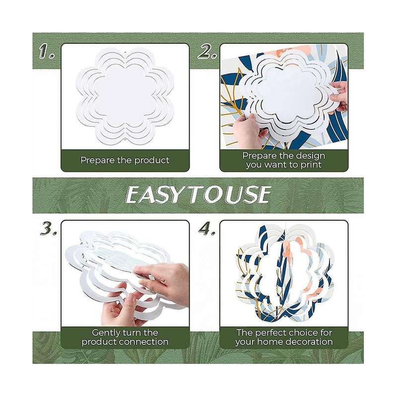 3 Pcs 10 Inch Sublimation Wind Spinner Blanks 3d Hanging Wind Spinners Double Sided Wind Powered Ki