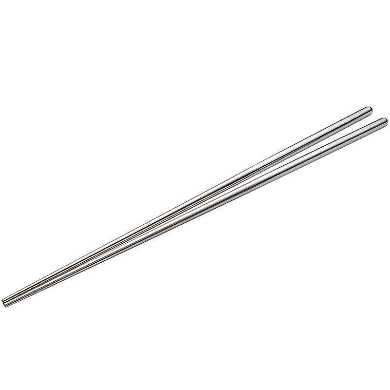 3 Pairs Cooking Chopsticks Extra Long Stainless Steel Chopsticks with Anti-Slip Threaded for Hot Pot