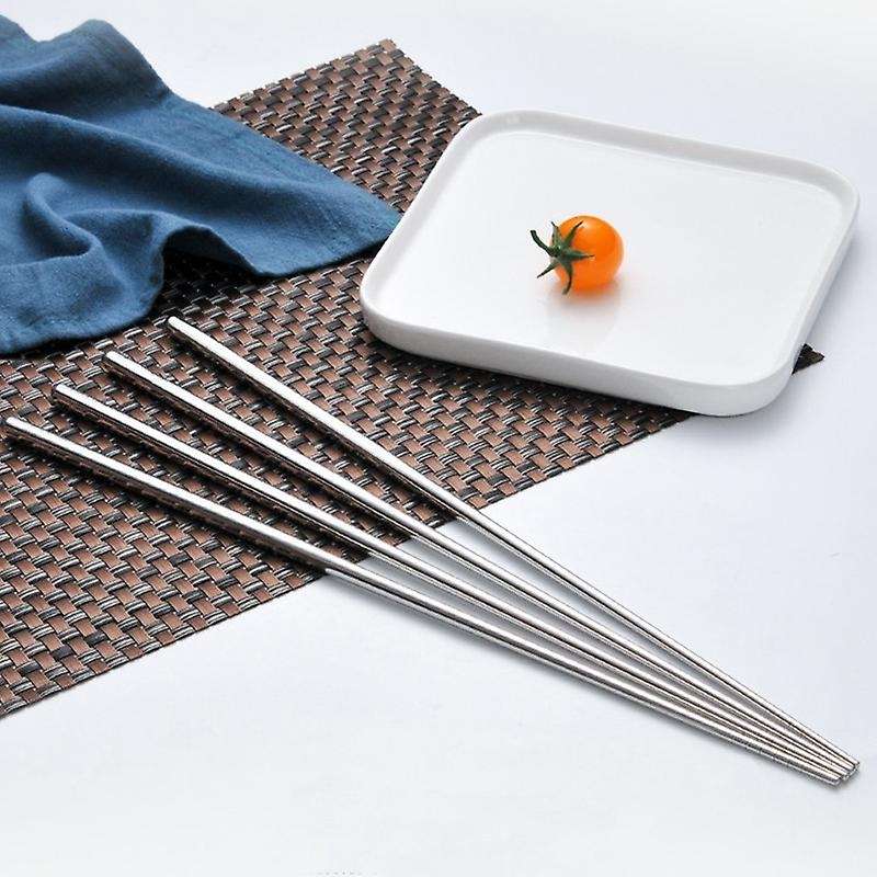 3 Pairs Cooking Chopsticks Extra Long Stainless Steel Chopsticks with Anti-Slip Threaded for Hot Pot