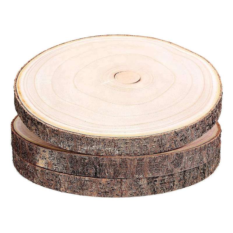 3 Pcs 10-12 Inch Wood Slices for Centerpieces, Wood Rounds for Wedding Centerpiece, Diy Projects, P