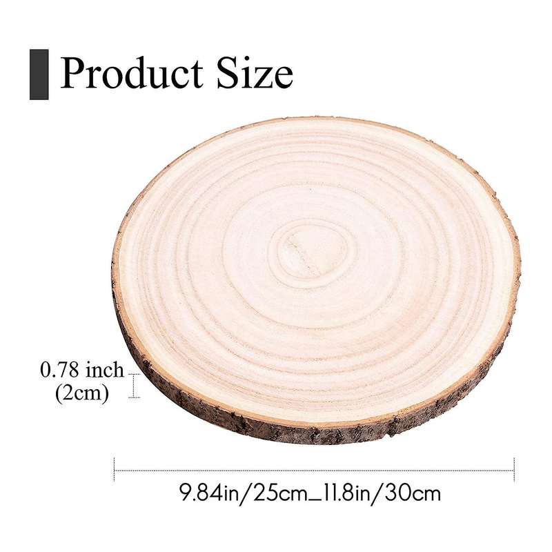 3 Pcs 10-12 Inch Wood Slices for Centerpieces, Wood Rounds for Wedding Centerpiece, Diy Projects, P