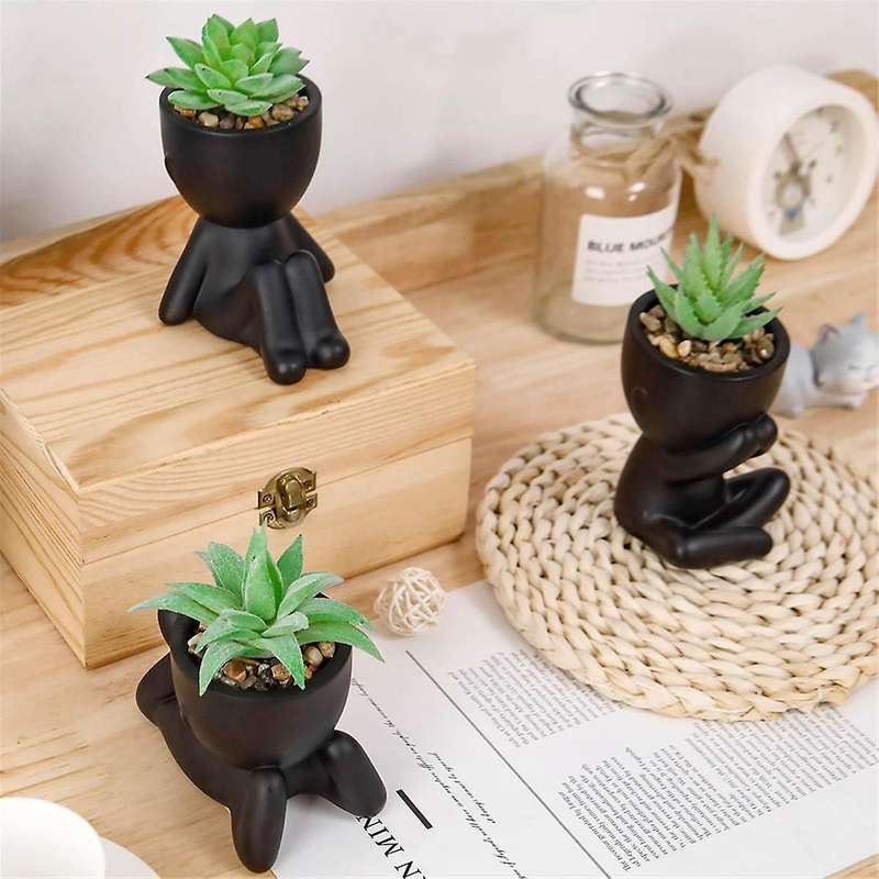 3 Packs Plants Artificial Succulents Plants for Room Bathroom Home Office Desk Accessories Decor