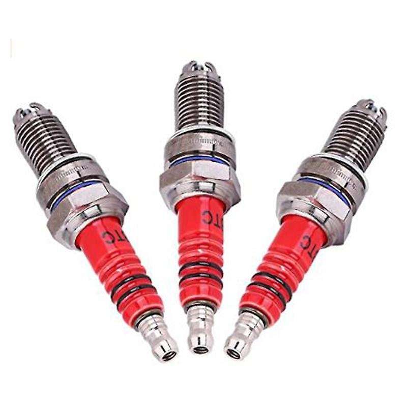 3 Pcs 3-Electrode Spark Plug D8TC for 125Cc 150Cc 200Cc 250Cc Motorcycle Scooter ATV Quads