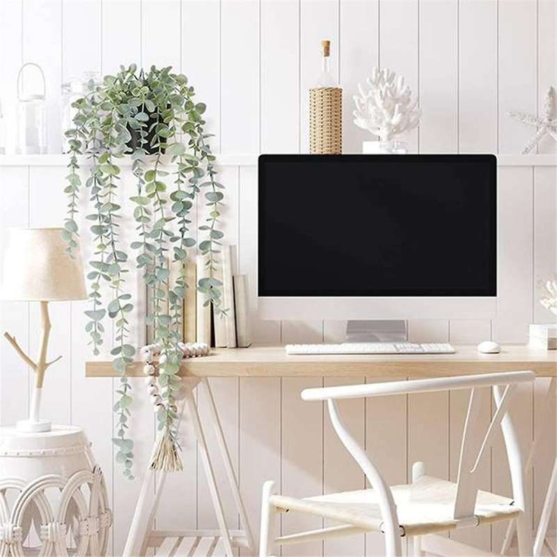 3 Pcs Artificial Hanging Plants Potted Eucalyptus Hanging Plant for Wall Room Home Patio Indoor Outd