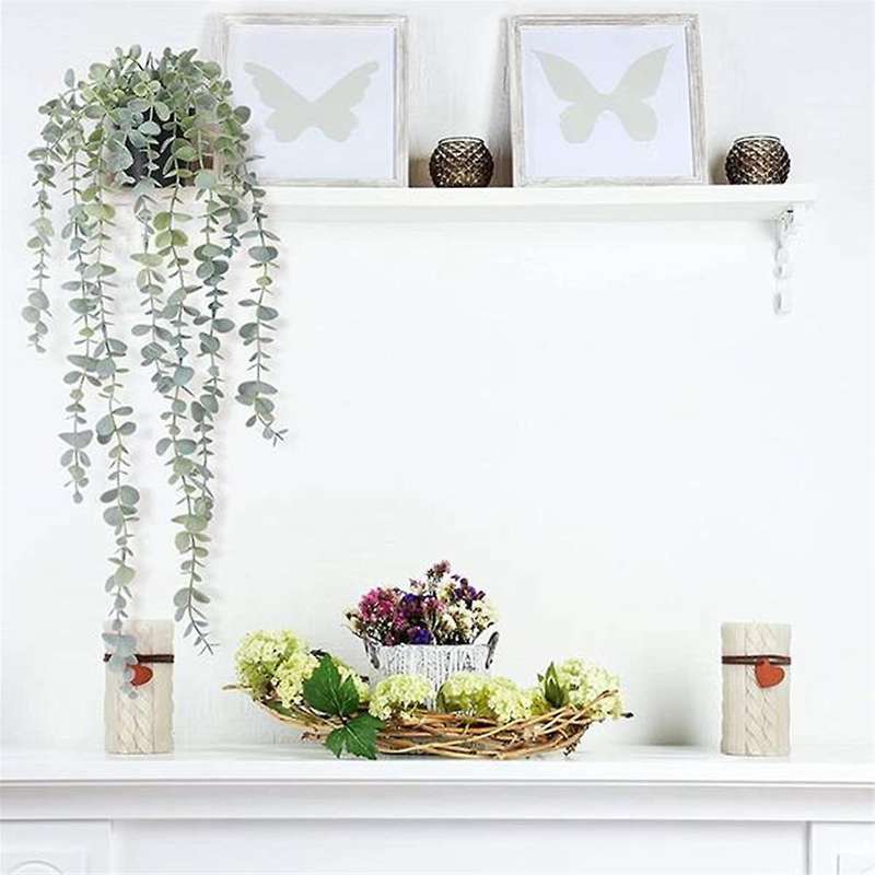 3 Pcs Artificial Hanging Plants Potted Eucalyptus Hanging Plant for Wall Room Home Patio Indoor Outd