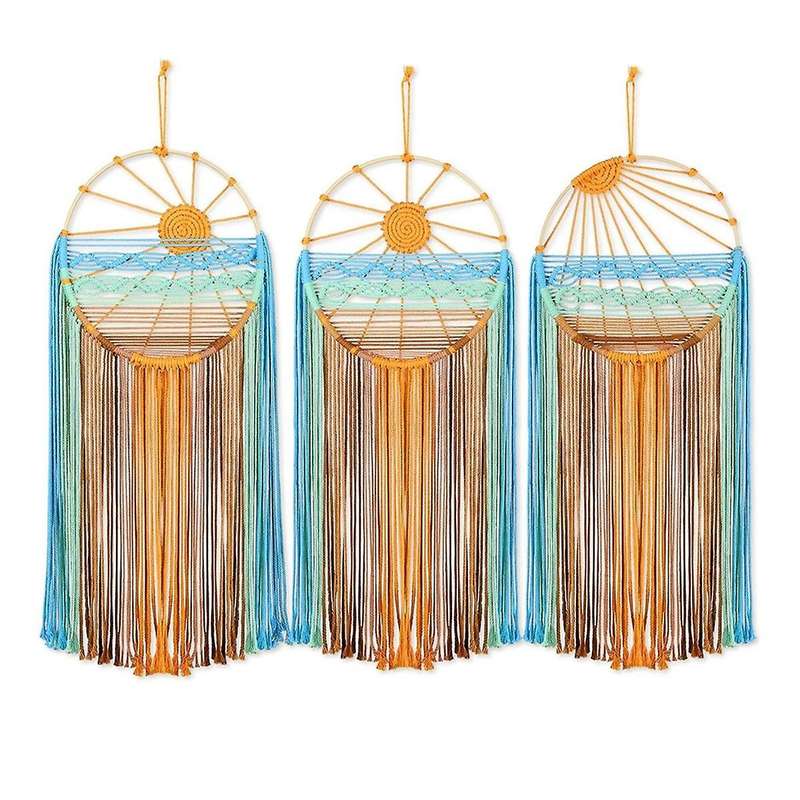 3 Pcs Catcher Wall Decor Boho Macrame Catcher Sunrise Sunshine Sunset Dreamcatcher Kit Colorful