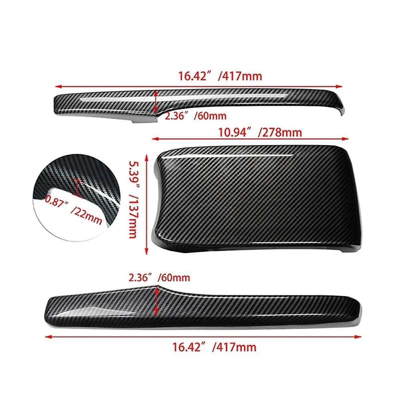 3 Pcs Car Abs Carbon Fiber Central Armrest Box Panel Cover for 2016- 2021 Accessories Interior Parts