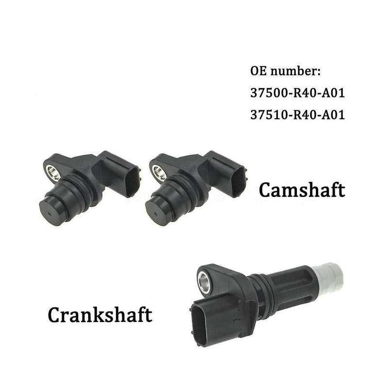 3 Pcs Car Camshaft / Crankshaft Position Sensor Fits for 2008-2015 L4 2.4l 37510-r40-a01, 37500-r40-