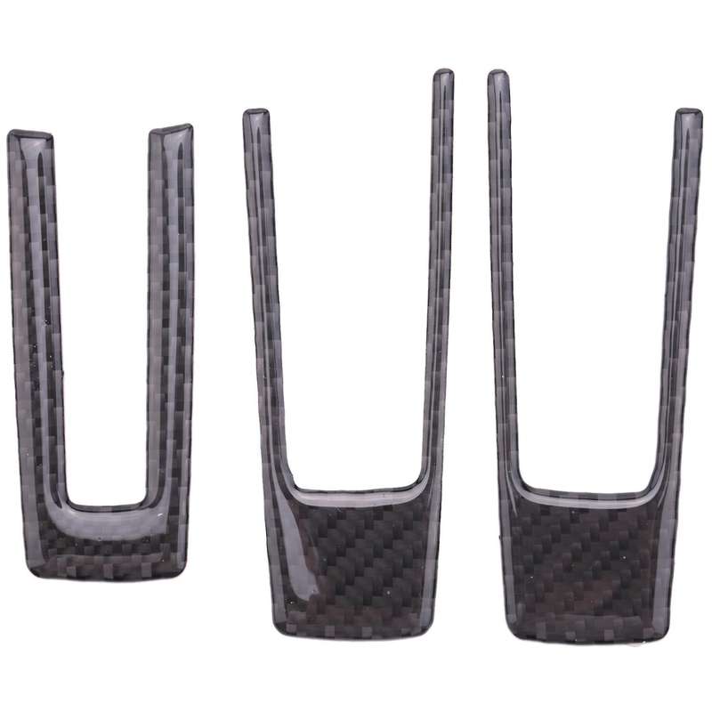 3 PCS Car Carbon Steering Wheel Key Frame Sticker, Car Interior Modification Parts for 2009-2013
