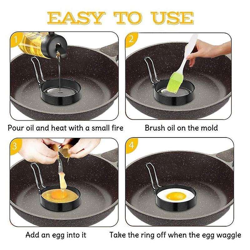 3 Pcs Egg Ring Round Pancake Making Mold, Non-Stick Round Shaper Mold, Home Kitchen Cooking Tool, Eg