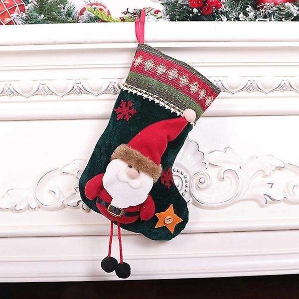 3 Pcs Christmas Stockings Santa Claus Reindeer and Snowman for Xmas Holiday Party Decor