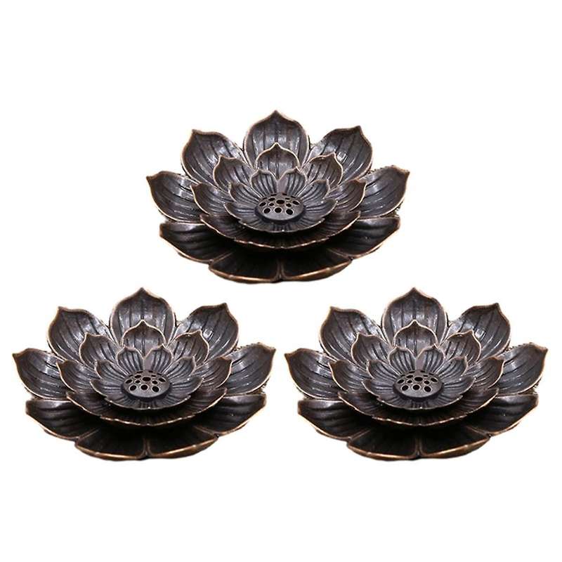 3 PCS Incense Burner, Incense Holder for Sticks, Lotus Incense Stick Holder with Detachable Ash Catc