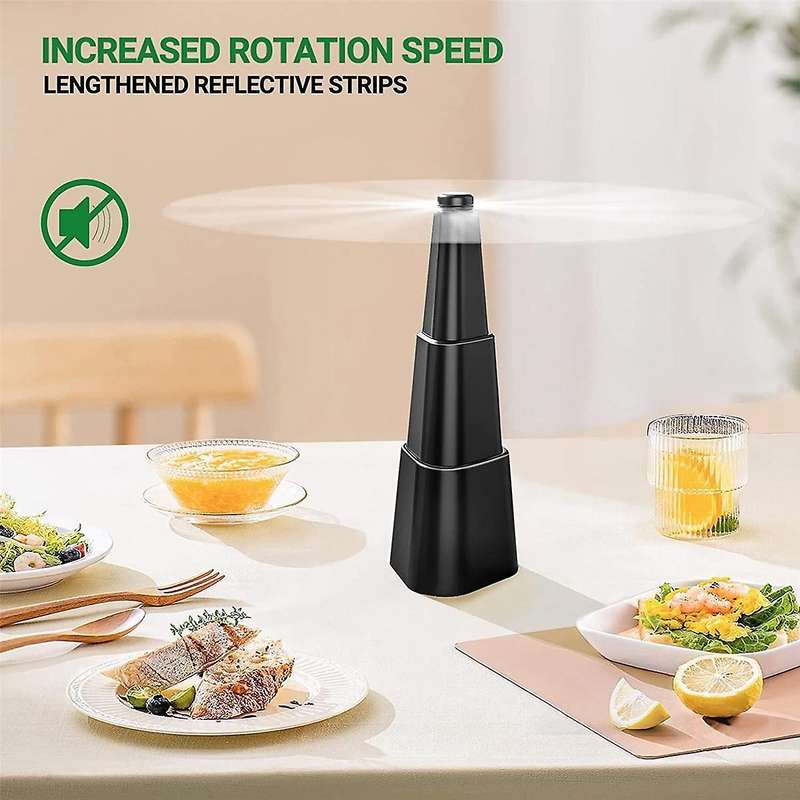 3 Pcs Fly Fan, Fly Fans for Outdoor Table , Table Top Fly Fan Fly Spinner with Holographic Blades fo