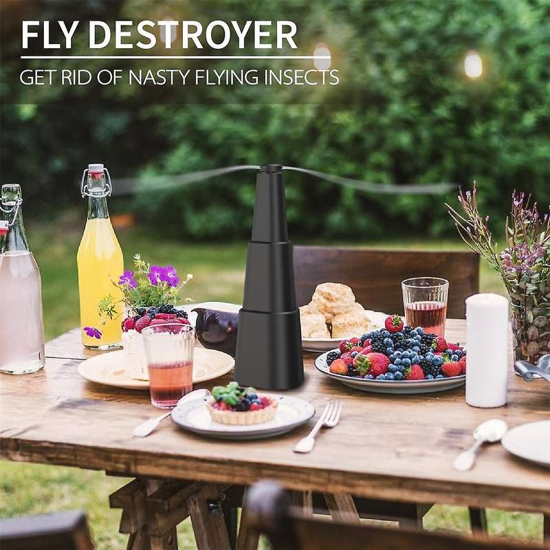 3 Pcs Fly Fan, Fly Fans for Outdoor Table , Table Top Fly Fan Fly Spinner with Holographic Blades fo