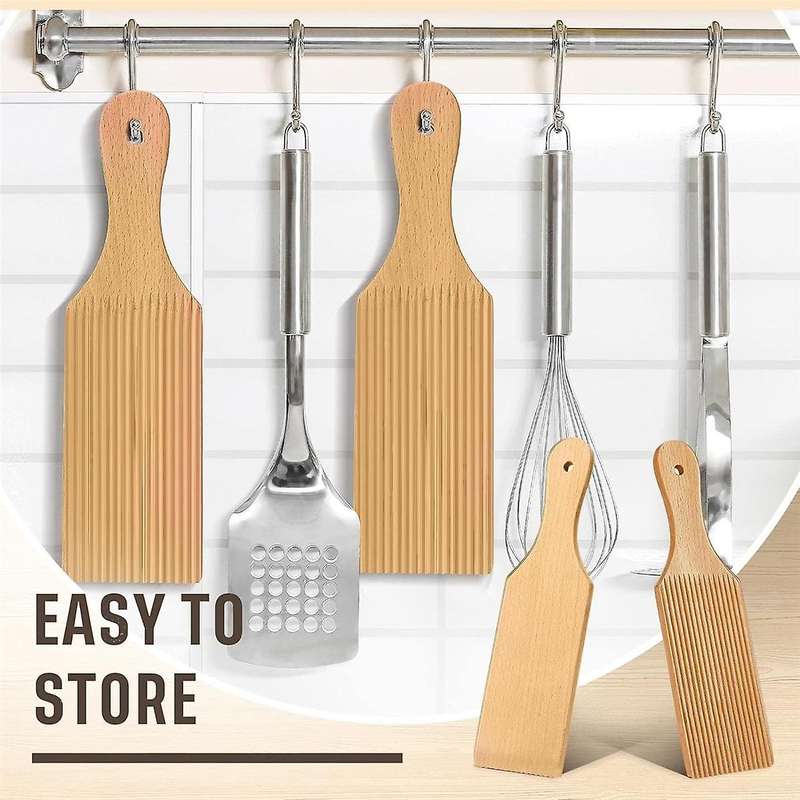 3 Pcs Gnocchi Boards and Wooden Butter Paddles for Rolling Dough 9.1 X 2.8 In Gnocchi Paddle Pasta M