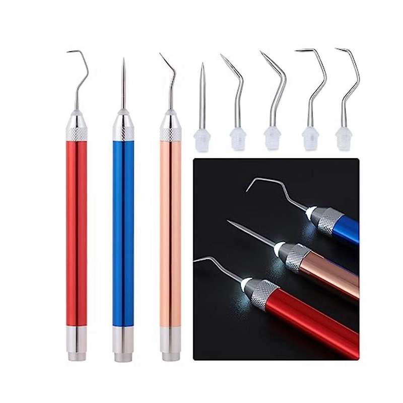 3 Pcs LED Weeding Tools for Vinyl, Vinyl Weeding Tool with Light with Pin and Hook, for Crafting, ,