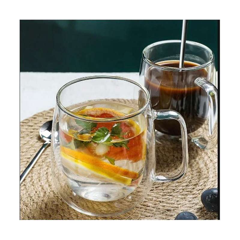 3 Pcs Of 250-450ml Heat-resistant Double-layer Tea Cup Beer Coffee Handmade Cold Drink Transparent D