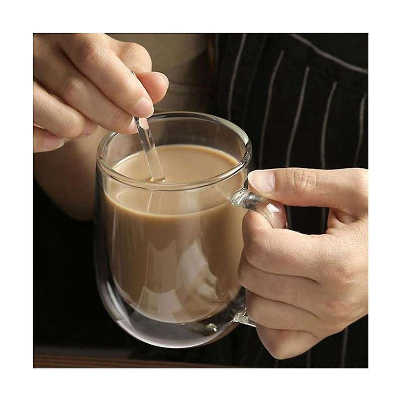3 Pcs Of 250-450ml Heat-resistant Double-layer Tea Cup Beer Coffee Handmade Cold Drink Transparent D