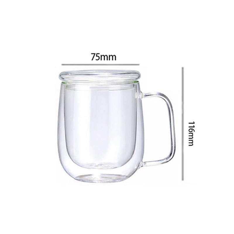 3 Pcs Of 250-450ml Heat-resistant Double-layer Tea Cup Beer Coffee Handmade Cold Drink Transparent D