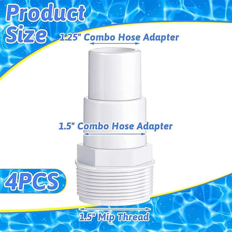 3 Pcs Replacement Universal Combo Hose Adapter,for Above-ground Pool Pump,filter,skimmer for Spx109