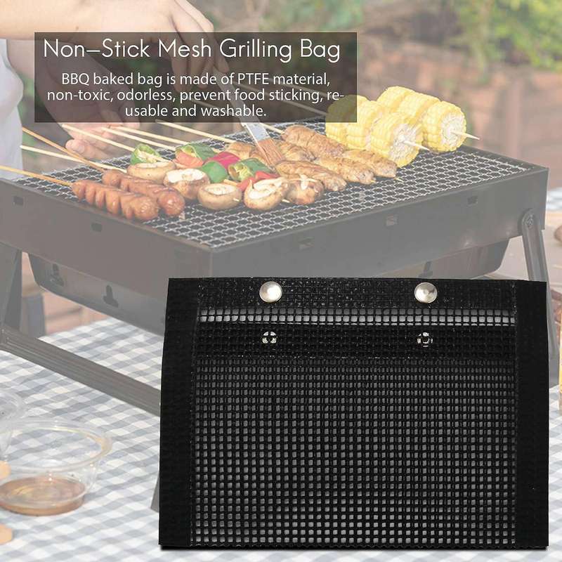 3 Pcs Non-stick Mesh Grilling Bag Non-stick Bbq Bake Bag Outdoor Picnic Tool