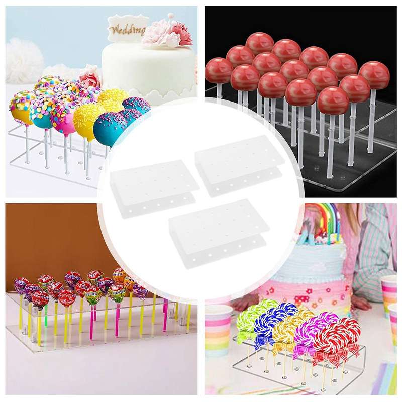 3 Pcs Lollipop Holder 15 Hole Clear Acrylic Cake Stand Display Lollipop Stand Holder Display for We